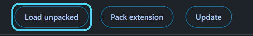 The Load unpacked button in the top left corner, circled
