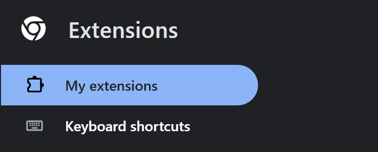 The Extensions page in Chrome