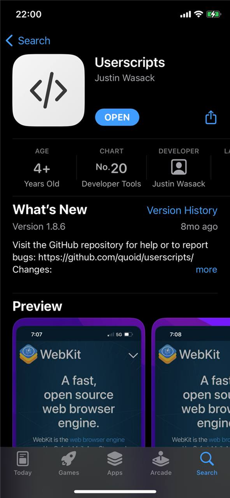 Userscripts in the App Store